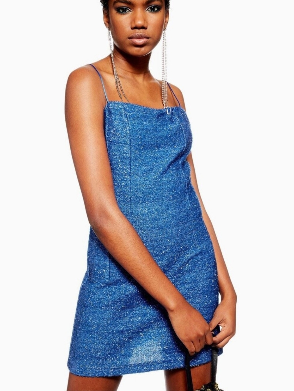 Topshop Electric Blue Sparkly Dress
